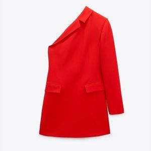 Zara ASYMMETRIC BLAZER DRESS Red size large